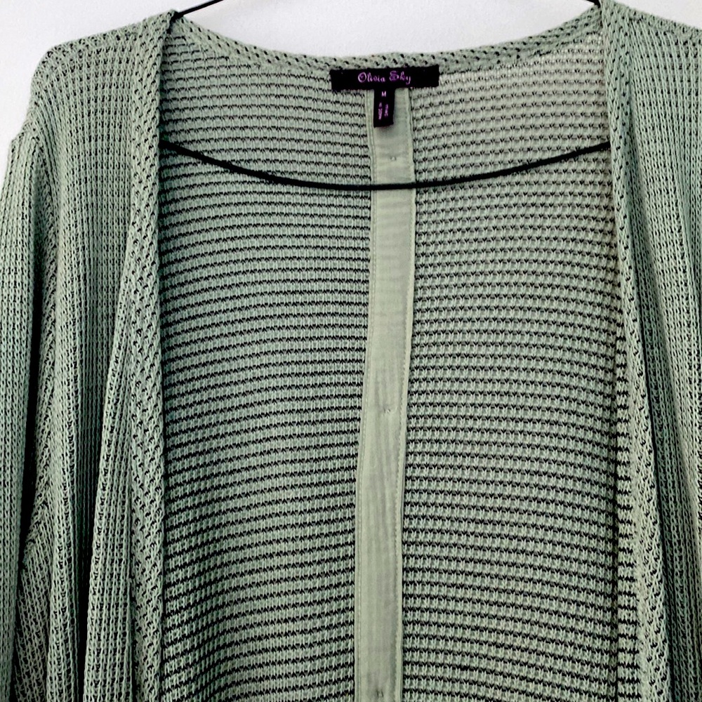 Olivia sky sage green long lite sweater for the summer